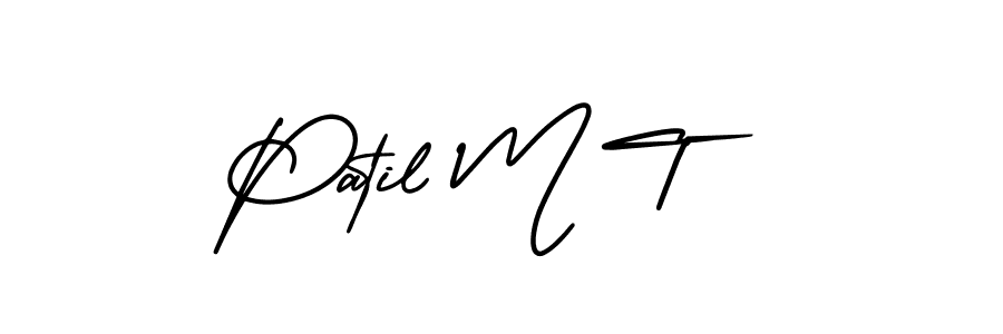 Patil M T stylish signature style. Best Handwritten Sign (AmerikaSignatureDemo-Regular) for my name. Handwritten Signature Collection Ideas for my name Patil M T. Patil M T signature style 3 images and pictures png