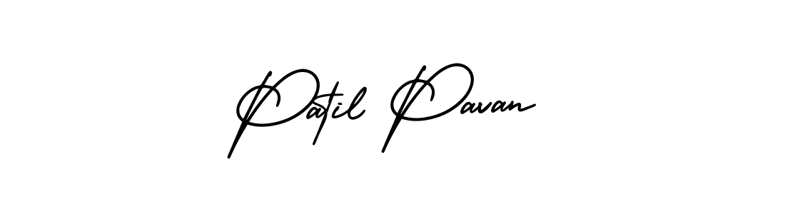 Use a signature maker to create a handwritten signature online. With this signature software, you can design (AmerikaSignatureDemo-Regular) your own signature for name Patil Pavan. Patil Pavan signature style 3 images and pictures png