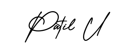 Practice writing Patil U with the flow of AmerikaSignatureDemo-Regular lettering. A fantastic source of inspiration for developing your personal signature style. Patil U signature style 3 images and pictures png