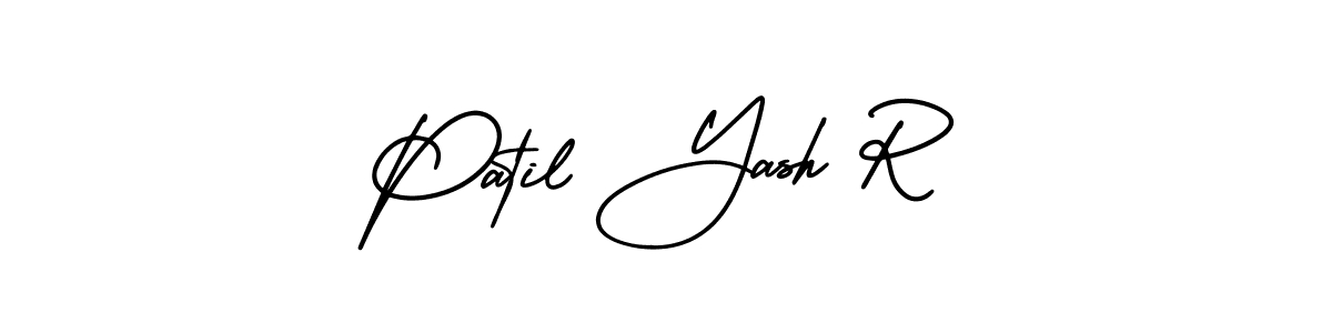 This is the best signature style for the Patil Yash R name. Also you like these signature font (AmerikaSignatureDemo-Regular). Mix name signature. Patil Yash R signature style 3 images and pictures png