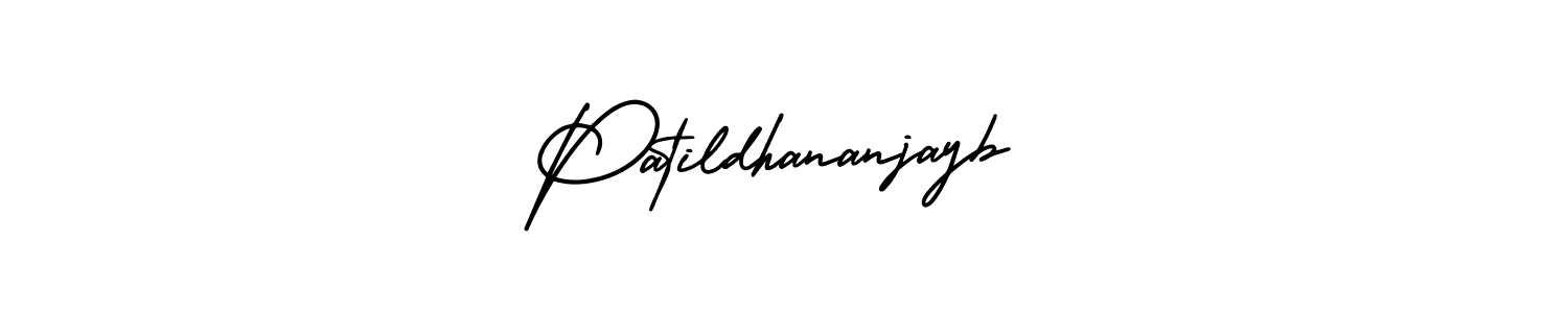 You should practise on your own different ways (AmerikaSignatureDemo-Regular) to write your name (Patildhananjayb) in signature. don't let someone else do it for you. Patildhananjayb signature style 3 images and pictures png