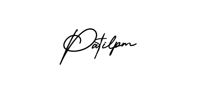 You should practise on your own different ways (AmerikaSignatureDemo-Regular) to write your name (Patilpm) in signature. don't let someone else do it for you. Patilpm signature style 3 images and pictures png