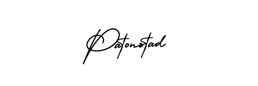 Use a signature maker to create a handwritten signature online. With this signature software, you can design (AmerikaSignatureDemo-Regular) your own signature for name Patonstad. Patonstad signature style 3 images and pictures png