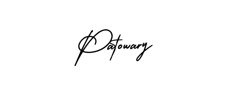 How to make Patowary name signature. Use AmerikaSignatureDemo-Regular style for creating short signs online. This is the latest handwritten sign. Patowary signature style 3 images and pictures png