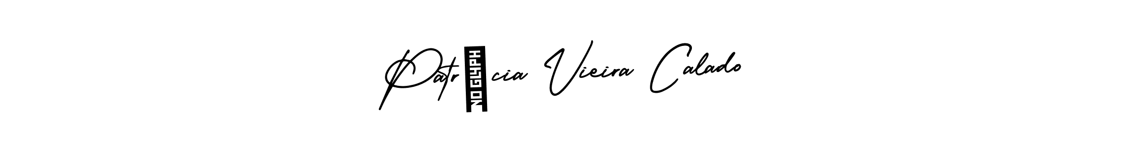 You should practise on your own different ways (AmerikaSignatureDemo-Regular) to write your name (Patrícia Vieira Calado) in signature. don't let someone else do it for you. Patrícia Vieira Calado signature style 3 images and pictures png