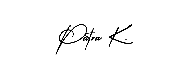 if you are searching for the best signature style for your name Patra K.. so please give up your signature search. here we have designed multiple signature styles  using AmerikaSignatureDemo-Regular. Patra K. signature style 3 images and pictures png