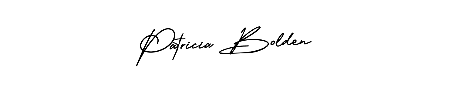 You should practise on your own different ways (AmerikaSignatureDemo-Regular) to write your name (Patricia Bolden) in signature. don't let someone else do it for you. Patricia Bolden signature style 3 images and pictures png