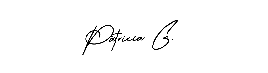 You should practise on your own different ways (AmerikaSignatureDemo-Regular) to write your name (Patricia G.) in signature. don't let someone else do it for you. Patricia G. signature style 3 images and pictures png