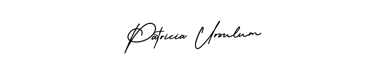 The best way (AmerikaSignatureDemo-Regular) to make a short signature is to pick only two or three words in your name. The name Patricia Ursulum include a total of six letters. For converting this name. Patricia Ursulum signature style 3 images and pictures png