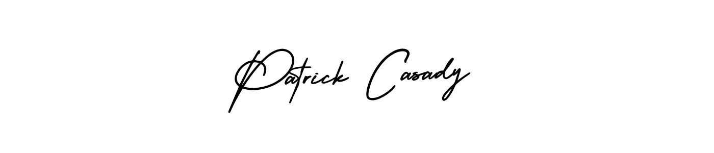 The best way (AmerikaSignatureDemo-Regular) to make a short signature is to pick only two or three words in your name. The name Patrick Casady include a total of six letters. For converting this name. Patrick Casady signature style 3 images and pictures png