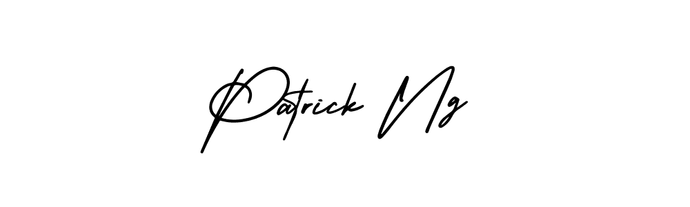 You should practise on your own different ways (AmerikaSignatureDemo-Regular) to write your name (Patrick Ng) in signature. don't let someone else do it for you. Patrick Ng signature style 3 images and pictures png