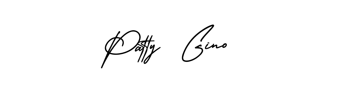 The best way (AmerikaSignatureDemo-Regular) to make a short signature is to pick only two or three words in your name. The name Patty  Gino include a total of six letters. For converting this name. Patty  Gino signature style 3 images and pictures png