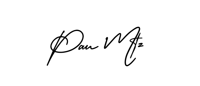 Also we have Pau Mtz name is the best signature style. Create professional handwritten signature collection using AmerikaSignatureDemo-Regular autograph style. Pau Mtz signature style 3 images and pictures png