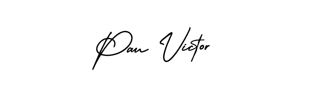 Pau Victor stylish signature style. Best Handwritten Sign (AmerikaSignatureDemo-Regular) for my name. Handwritten Signature Collection Ideas for my name Pau Victor. Pau Victor signature style 3 images and pictures png