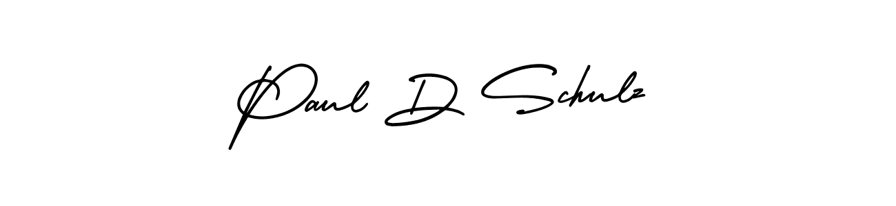 How to make Paul D Schulz name signature. Use AmerikaSignatureDemo-Regular style for creating short signs online. This is the latest handwritten sign. Paul D Schulz signature style 3 images and pictures png