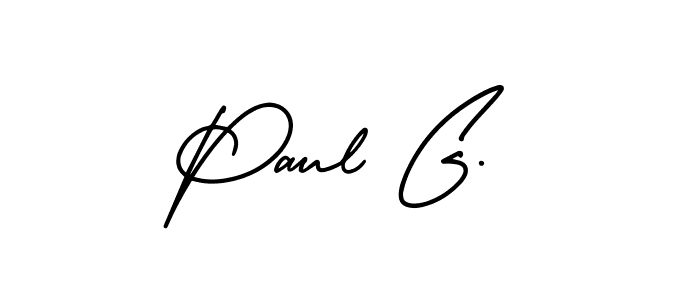 How to make Paul G. name signature. Use AmerikaSignatureDemo-Regular style for creating short signs online. This is the latest handwritten sign. Paul G. signature style 3 images and pictures png