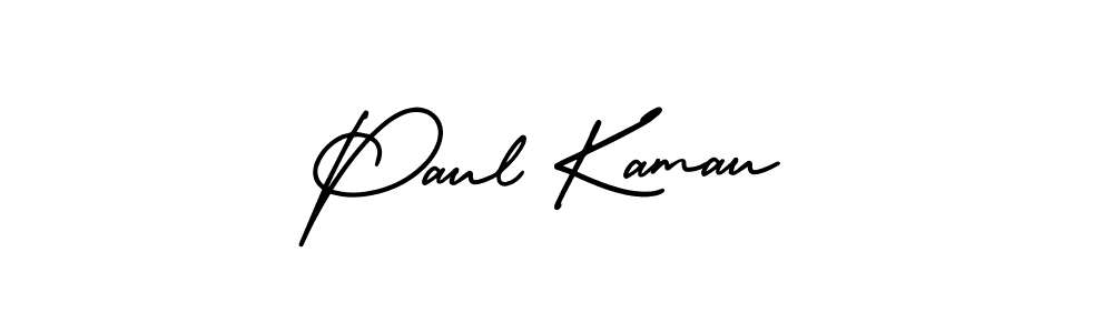 How to make Paul Kamau name signature. Use AmerikaSignatureDemo-Regular style for creating short signs online. This is the latest handwritten sign. Paul Kamau signature style 3 images and pictures png