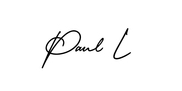 This is the best signature style for the Paul L name. Also you like these signature font (AmerikaSignatureDemo-Regular). Mix name signature. Paul L signature style 3 images and pictures png