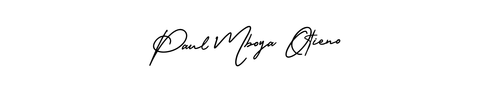How to make Paul Mboya Otieno name signature. Use AmerikaSignatureDemo-Regular style for creating short signs online. This is the latest handwritten sign. Paul Mboya Otieno signature style 3 images and pictures png