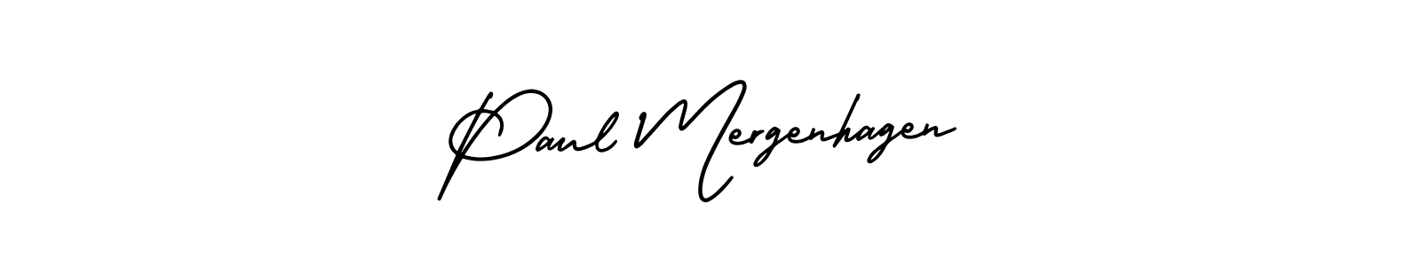 The best way (AmerikaSignatureDemo-Regular) to make a short signature is to pick only two or three words in your name. The name Paul Mergenhagen include a total of six letters. For converting this name. Paul Mergenhagen signature style 3 images and pictures png