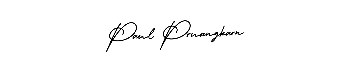 AmerikaSignatureDemo-Regular is a professional signature style that is perfect for those who want to add a touch of class to their signature. It is also a great choice for those who want to make their signature more unique. Get Paul Pruangkarn name to fancy signature for free. Paul Pruangkarn signature style 3 images and pictures png