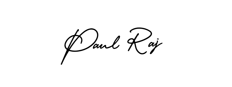 How to make Paul Raj name signature. Use AmerikaSignatureDemo-Regular style for creating short signs online. This is the latest handwritten sign. Paul Raj signature style 3 images and pictures png
