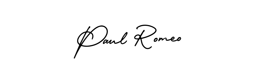 Create a beautiful signature design for name Paul Romeo. With this signature (AmerikaSignatureDemo-Regular) fonts, you can make a handwritten signature for free. Paul Romeo signature style 3 images and pictures png