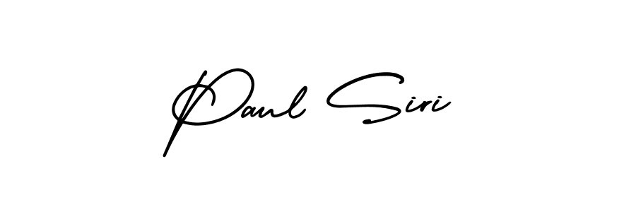 Paul Siri stylish signature style. Best Handwritten Sign (AmerikaSignatureDemo-Regular) for my name. Handwritten Signature Collection Ideas for my name Paul Siri. Paul Siri signature style 3 images and pictures png