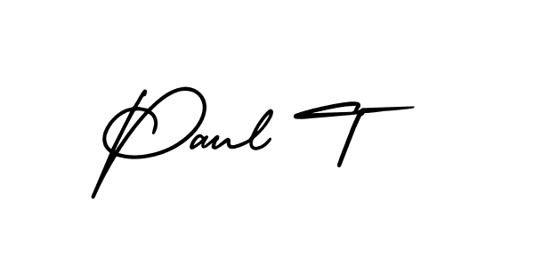 How to Draw Paul T signature style? AmerikaSignatureDemo-Regular is a latest design signature styles for name Paul T. Paul T signature style 3 images and pictures png