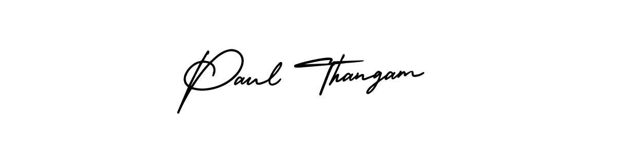 You should practise on your own different ways (AmerikaSignatureDemo-Regular) to write your name (Paul Thangam) in signature. don't let someone else do it for you. Paul Thangam signature style 3 images and pictures png