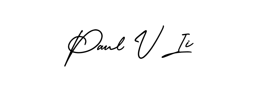 AmerikaSignatureDemo-Regular is a professional signature style that is perfect for those who want to add a touch of class to their signature. It is also a great choice for those who want to make their signature more unique. Get Paul V Ii name to fancy signature for free. Paul V Ii signature style 3 images and pictures png