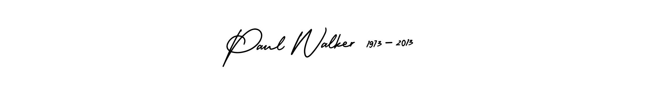 The best way (AmerikaSignatureDemo-Regular) to make a short signature is to pick only two or three words in your name. The name Paul Walker 1973-2013 include a total of six letters. For converting this name. Paul Walker 1973-2013 signature style 3 images and pictures png