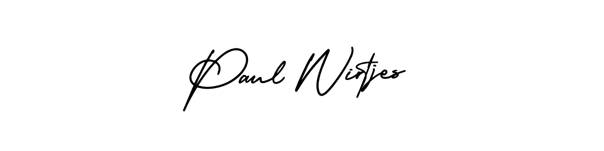 You should practise on your own different ways (AmerikaSignatureDemo-Regular) to write your name (Paul Wirtjes) in signature. don't let someone else do it for you. Paul Wirtjes signature style 3 images and pictures png