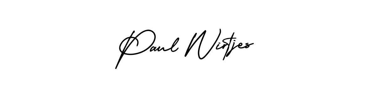 You should practise on your own different ways (AmerikaSignatureDemo-Regular) to write your name (Paul Wirtjes) in signature. don't let someone else do it for you. Paul Wirtjes signature style 3 images and pictures png