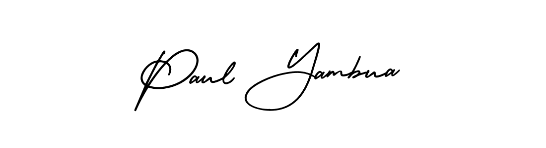 How to make Paul Yambua name signature. Use AmerikaSignatureDemo-Regular style for creating short signs online. This is the latest handwritten sign. Paul Yambua signature style 3 images and pictures png