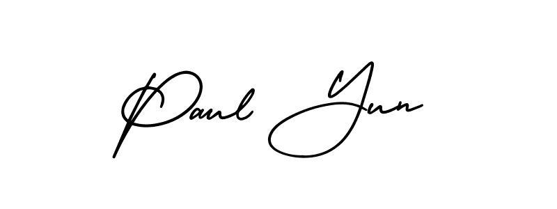 Similarly AmerikaSignatureDemo-Regular is the best handwritten signature design. Signature creator online .You can use it as an online autograph creator for name Paul Yun. Paul Yun signature style 3 images and pictures png