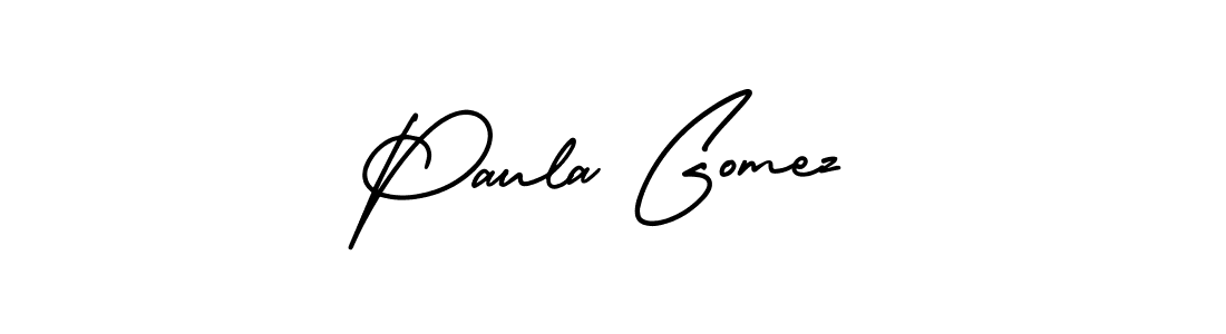 It looks lik you need a new signature style for name Paula Gomez. Design unique handwritten (AmerikaSignatureDemo-Regular) signature with our free signature maker in just a few clicks. Paula Gomez signature style 3 images and pictures png