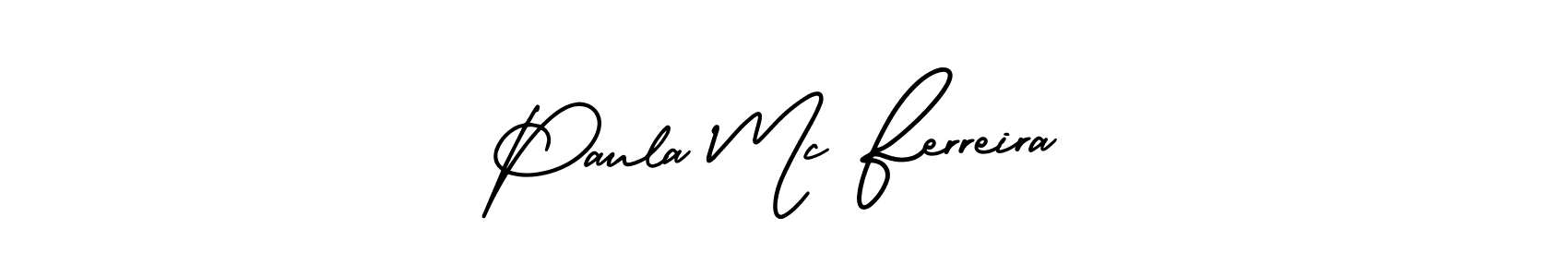 Paula Mc Ferreira stylish signature style. Best Handwritten Sign (AmerikaSignatureDemo-Regular) for my name. Handwritten Signature Collection Ideas for my name Paula Mc Ferreira. Paula Mc Ferreira signature style 3 images and pictures png