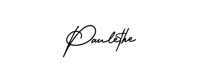You should practise on your own different ways (AmerikaSignatureDemo-Regular) to write your name (Paulethe) in signature. don't let someone else do it for you. Paulethe signature style 3 images and pictures png