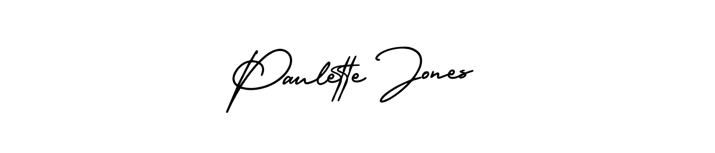 This is the best signature style for the Paulette Jones name. Also you like these signature font (AmerikaSignatureDemo-Regular). Mix name signature. Paulette Jones signature style 3 images and pictures png