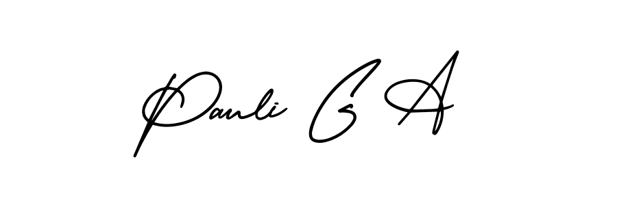 Use a signature maker to create a handwritten signature online. With this signature software, you can design (AmerikaSignatureDemo-Regular) your own signature for name Pauli G A. Pauli G A signature style 3 images and pictures png