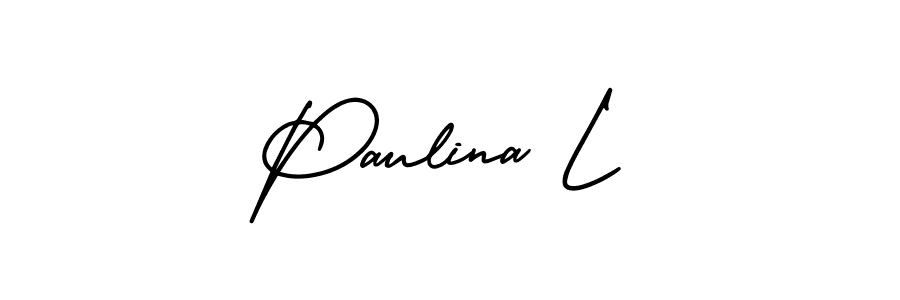 Make a short Paulina L signature style. Manage your documents anywhere anytime using AmerikaSignatureDemo-Regular. Create and add eSignatures, submit forms, share and send files easily. Paulina L signature style 3 images and pictures png