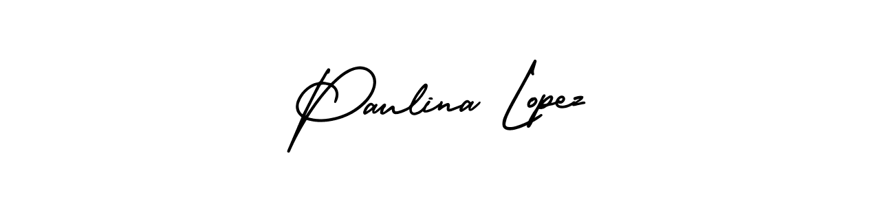 Design your own signature with our free online signature maker. With this signature software, you can create a handwritten (AmerikaSignatureDemo-Regular) signature for name Paulina Lopez. Paulina Lopez signature style 3 images and pictures png