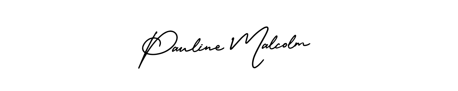 Pauline Malcolm stylish signature style. Best Handwritten Sign (AmerikaSignatureDemo-Regular) for my name. Handwritten Signature Collection Ideas for my name Pauline Malcolm. Pauline Malcolm signature style 3 images and pictures png