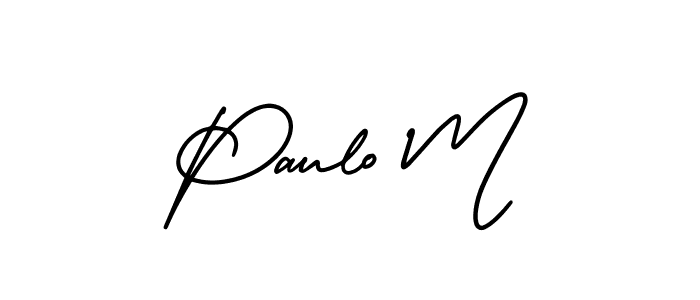 Make a short Paulo M signature style. Manage your documents anywhere anytime using AmerikaSignatureDemo-Regular. Create and add eSignatures, submit forms, share and send files easily. Paulo M signature style 3 images and pictures png