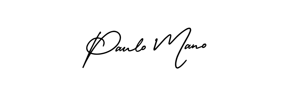 Use a signature maker to create a handwritten signature online. With this signature software, you can design (AmerikaSignatureDemo-Regular) your own signature for name Paulo Mano. Paulo Mano signature style 3 images and pictures png