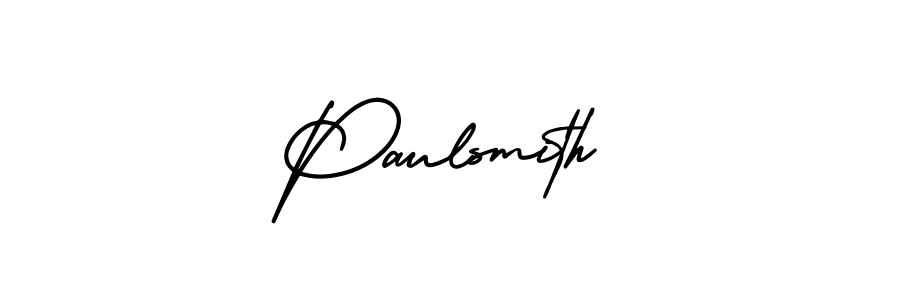 You should practise on your own different ways (AmerikaSignatureDemo-Regular) to write your name (Paulsmith) in signature. don't let someone else do it for you. Paulsmith signature style 3 images and pictures png