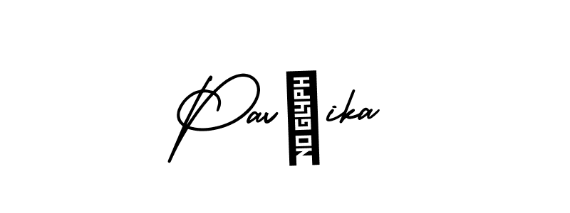 You should practise on your own different ways (AmerikaSignatureDemo-Regular) to write your name (Pavčika) in signature. don't let someone else do it for you. Pavčika signature style 3 images and pictures png