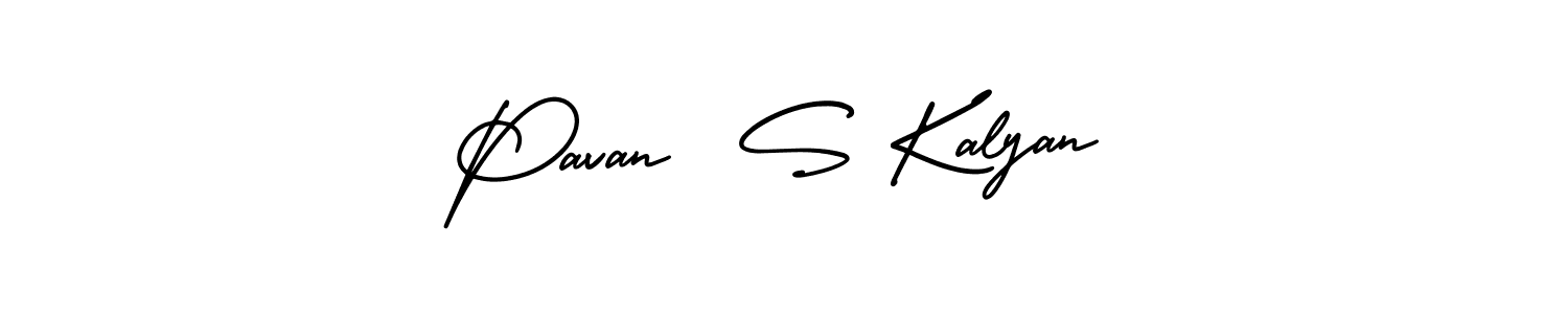 This is the best signature style for the Pavan  S Kalyan name. Also you like these signature font (AmerikaSignatureDemo-Regular). Mix name signature. Pavan  S Kalyan signature style 3 images and pictures png
