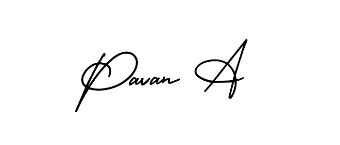 Pavan A stylish signature style. Best Handwritten Sign (AmerikaSignatureDemo-Regular) for my name. Handwritten Signature Collection Ideas for my name Pavan A. Pavan A signature style 3 images and pictures png